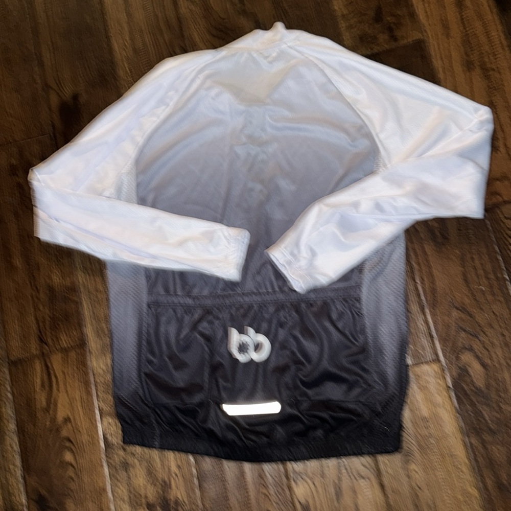 Bicycle Booth Black to White Gradient Cycling Jersey Jacket - Picture 3 of 3